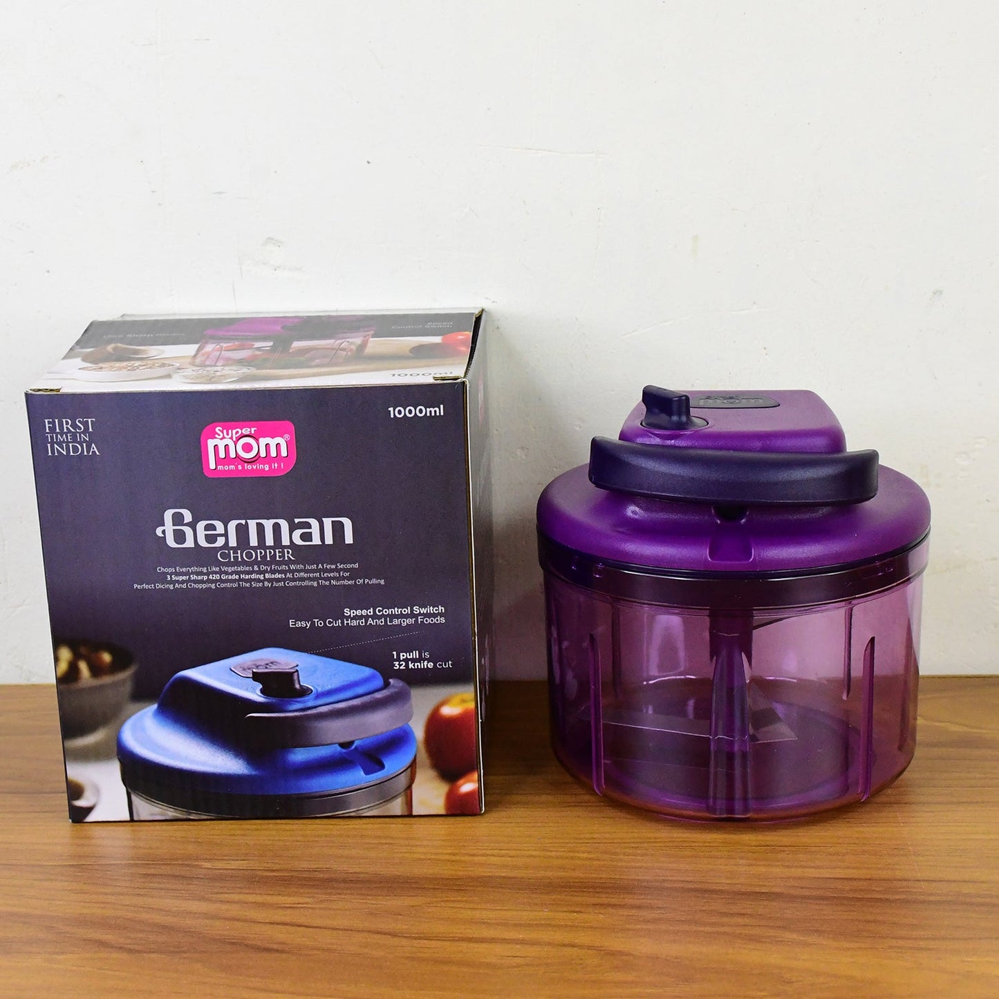 Supermom German Style Manual Hand-Operated Vegetable Chopper 1000 ml