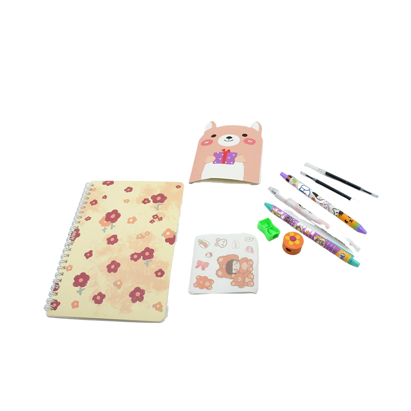 Cartoon Stationery Box Cartoon Design School Box Book , diary , Pen , Eraser, Sharpner , Sticker & Pen Refill Student Gift School box (1 box)