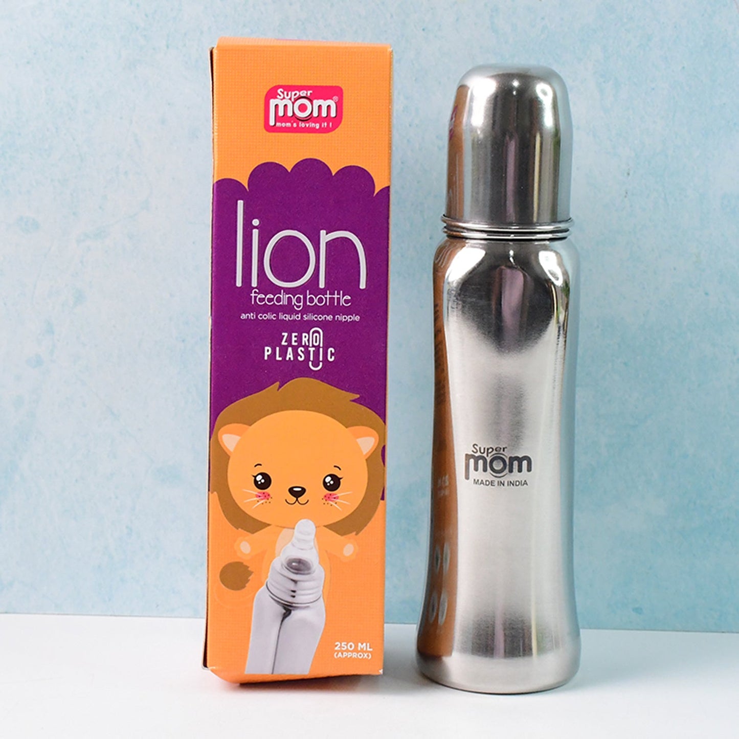 Supermom Lion Stainless Steel Feeding Bottle – 250ml