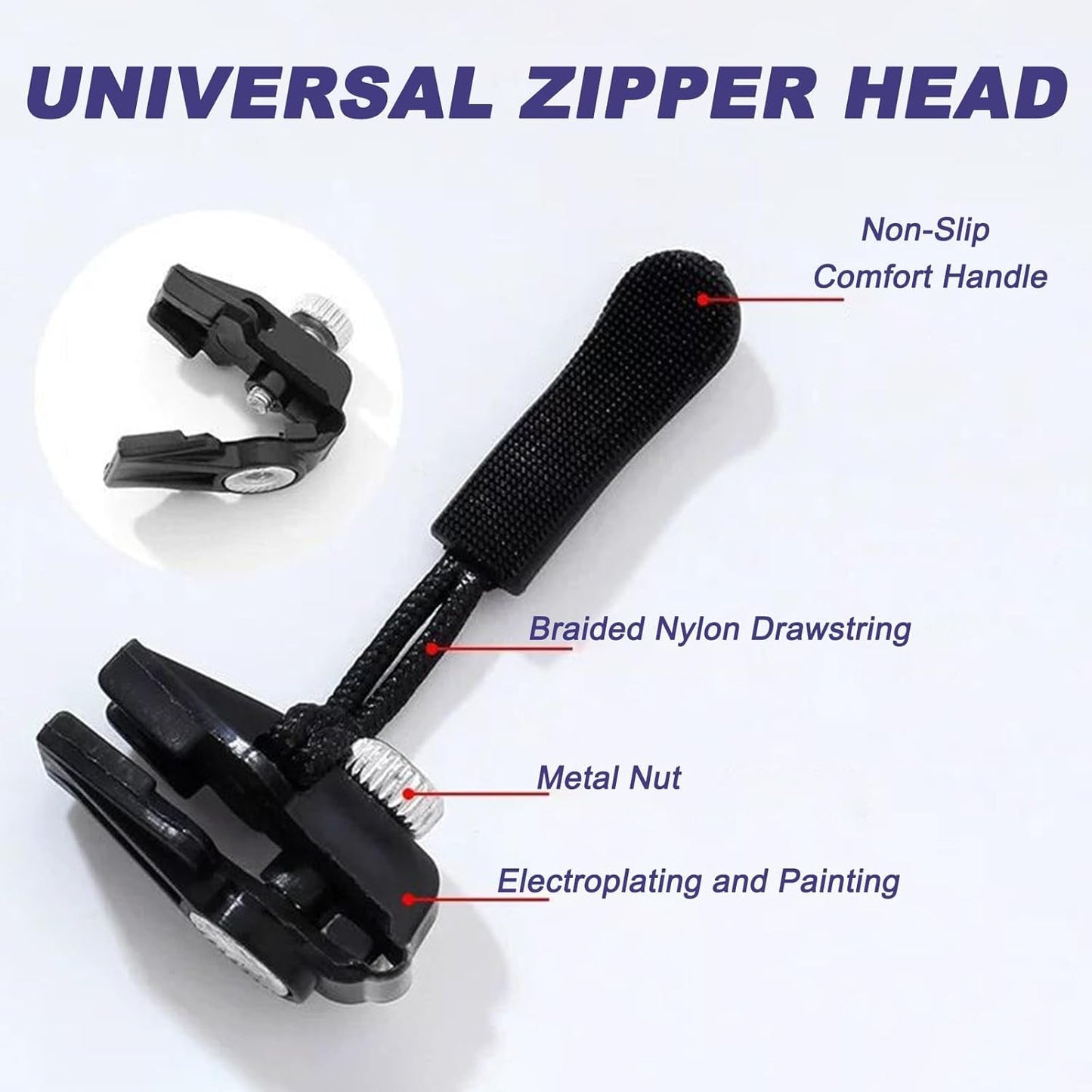 Portable Universal Detachable Zipper Slider (10 Pc /Medium)