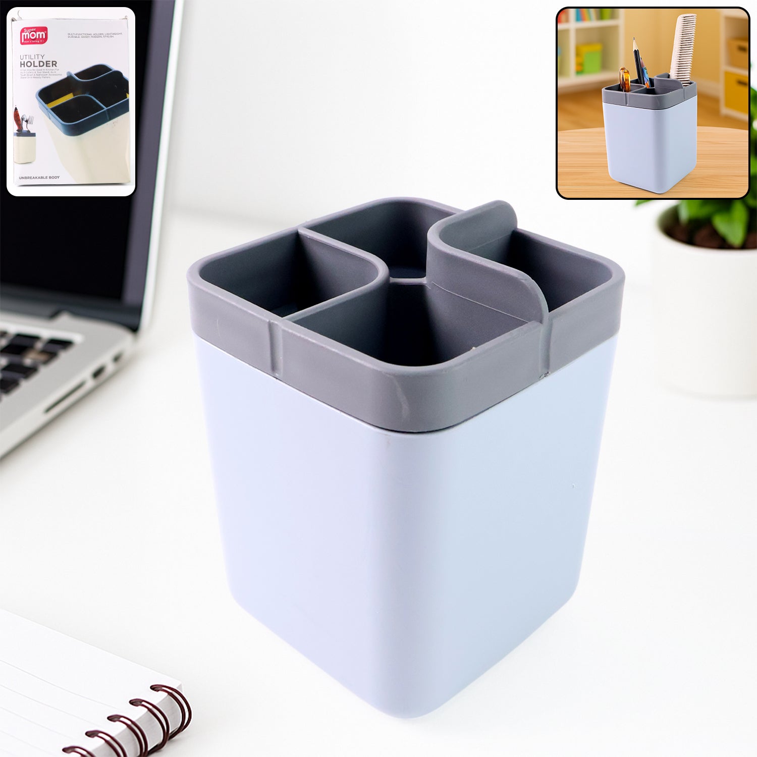 Multi-Compartment Desk Organizer Utility Holder