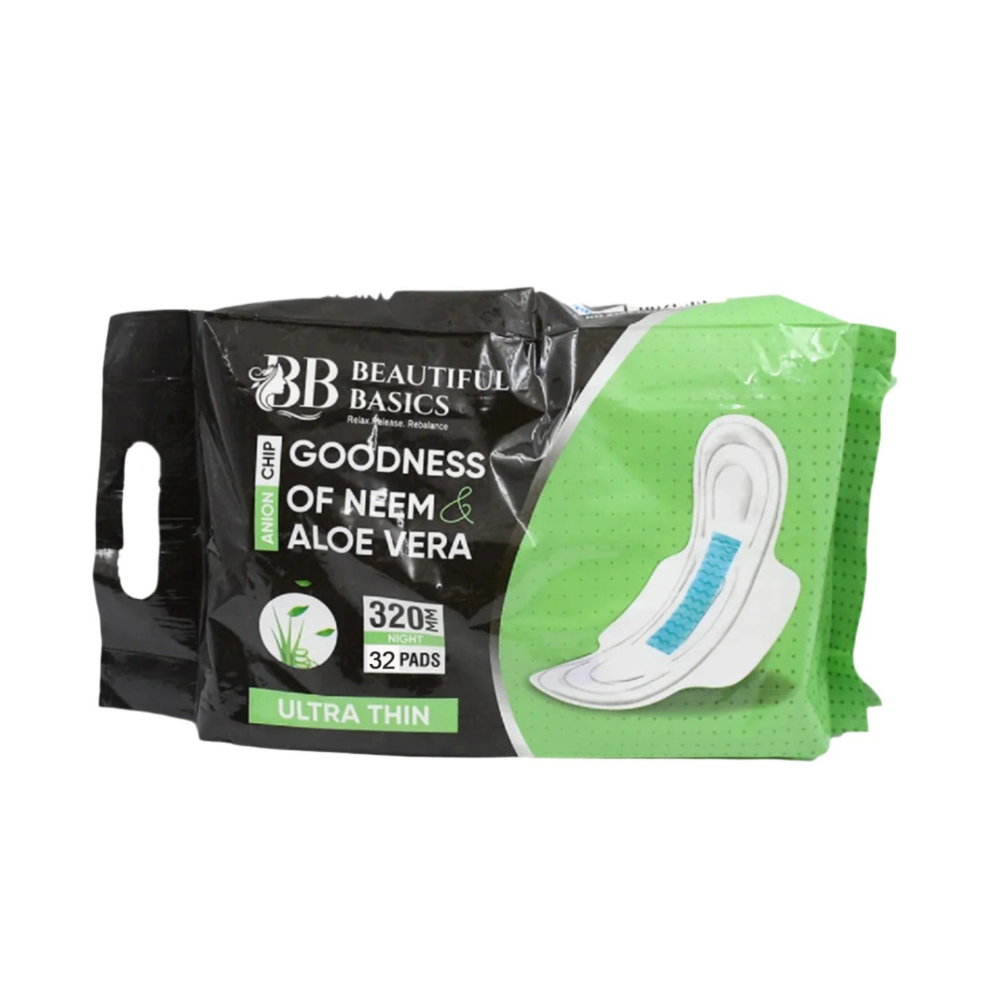 Sanitary Pads for Women With Goodness of Neem & Aloe Vera | Ultra Thin | Leakage Protection | PH Balance | With Antibacterial Anion Chip | 5X More Absorbance (320 mm / 32 Pads)