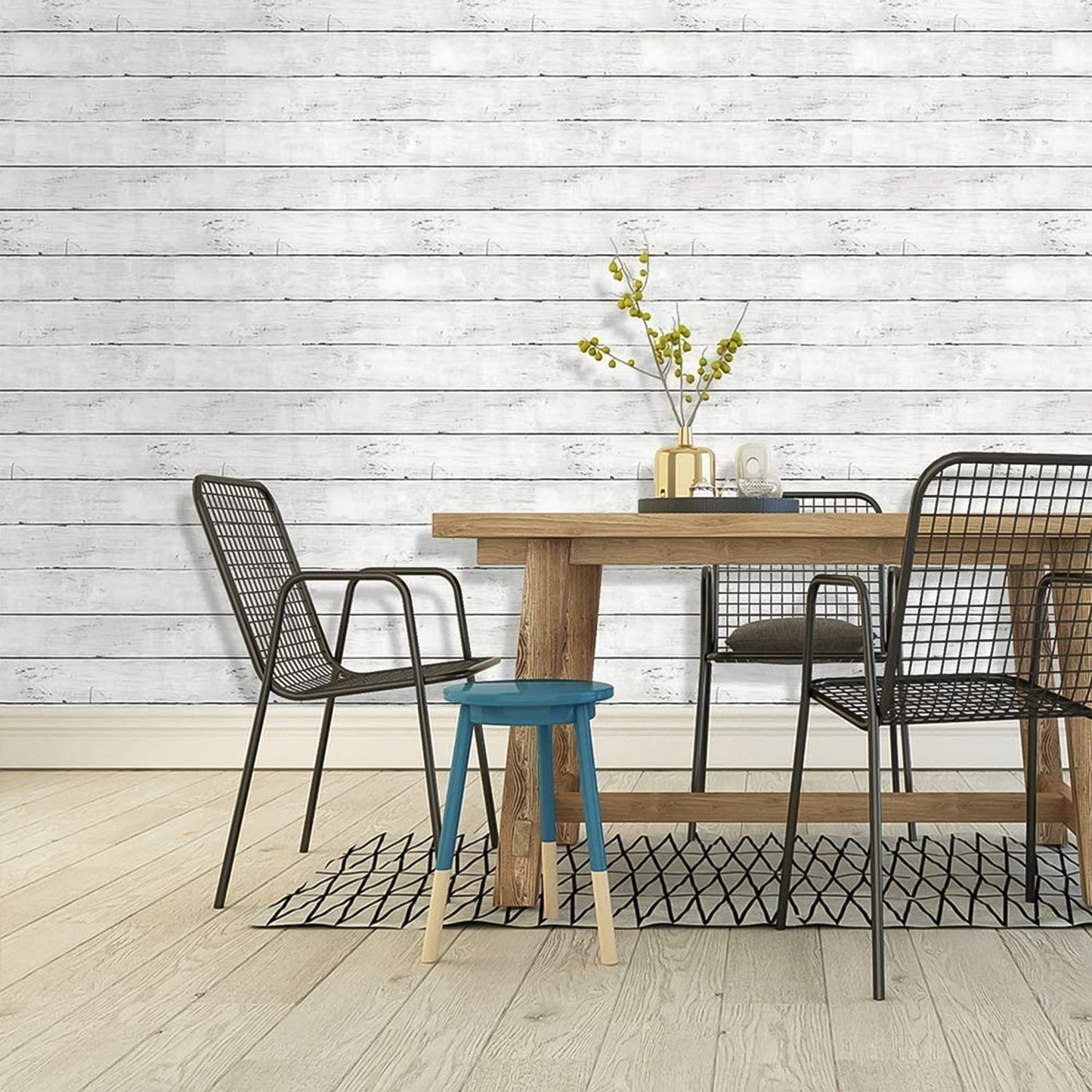 White Wood Grain Self-Adhesive Wallpaper 45 cm x 10 meter (1 Pc)