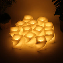 Set of 12 LED Flameless Decorative Candles – Square Shape Tealight Lamps