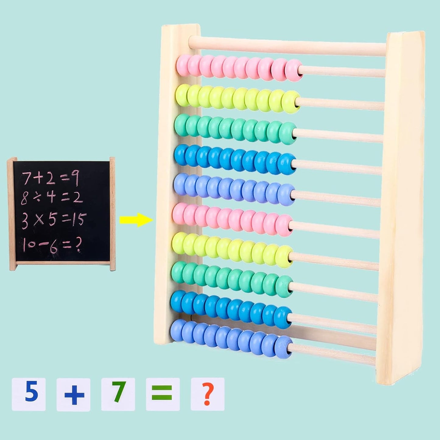 Wooden Counting Number Maths Learning Abacus Toy (1 Pc)