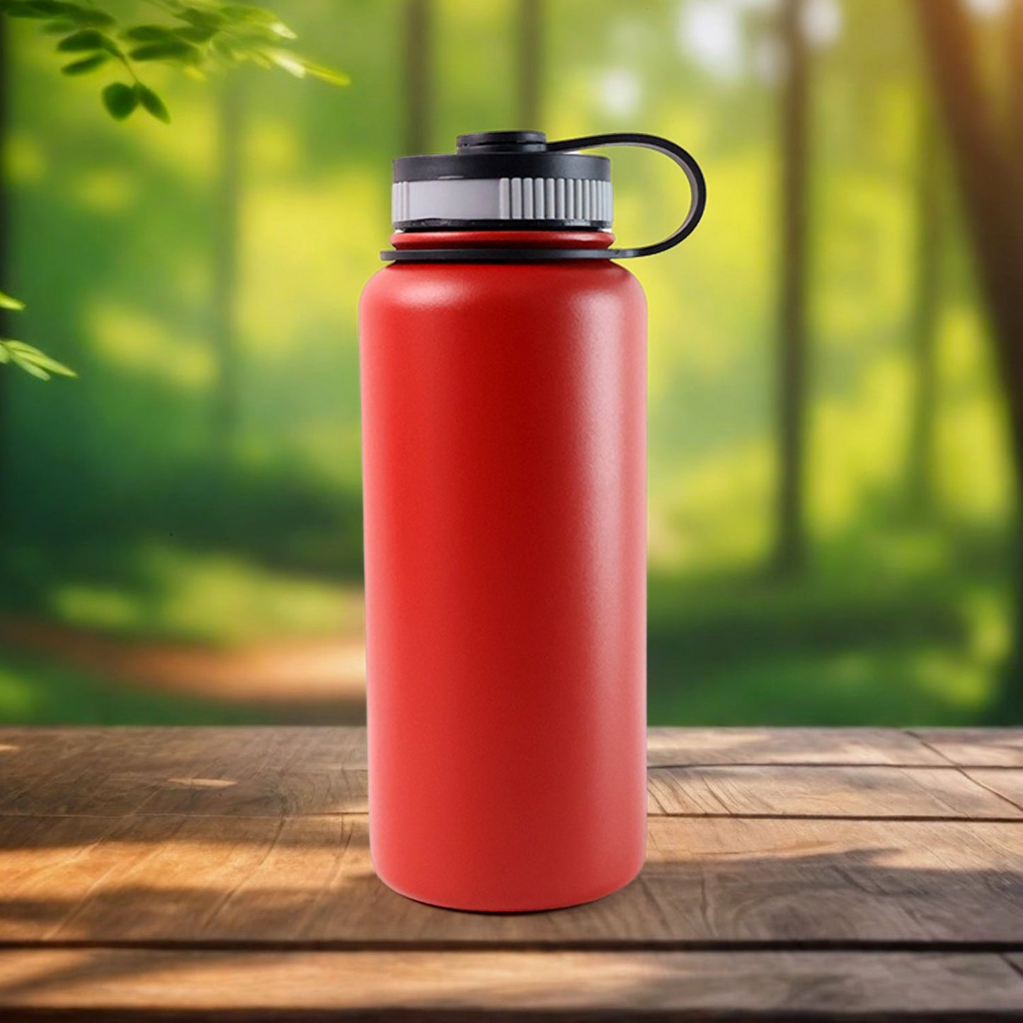 Red Stainless Steel Double Wall Vacuum-Insulated Drink Water Bottle (1000 ML)