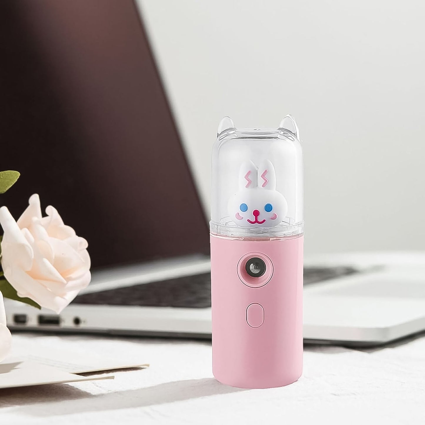 Portable Mini Facial Steamer – USB Rechargeable Nano Mist Sprayer with Cute Cartoon Design