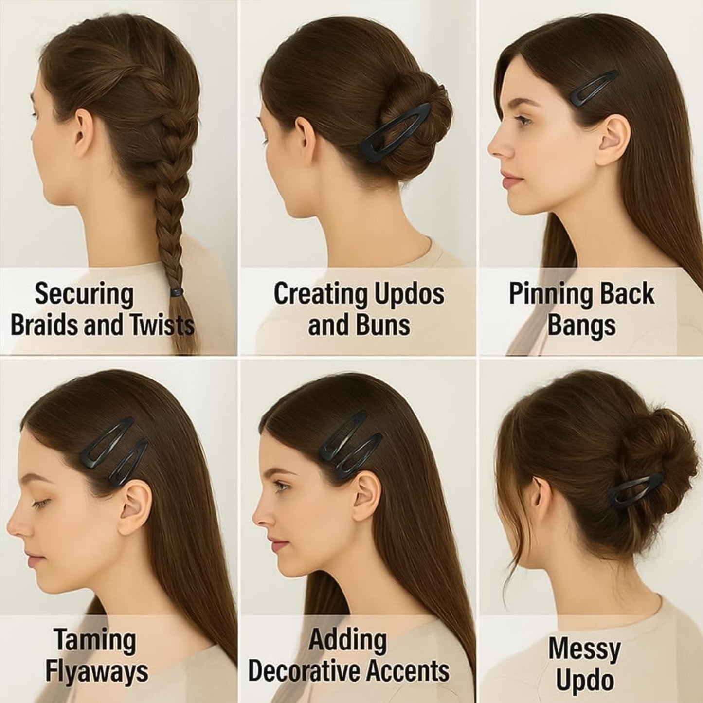 Metal Hair Clips Set (10 Pcs Set), Hair accessories