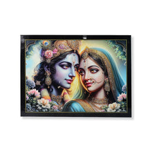 Lord Krishna and Radha Wall Painting with Wooden Frame 60x45 Cm Approx (1 Pc / Mix Design)