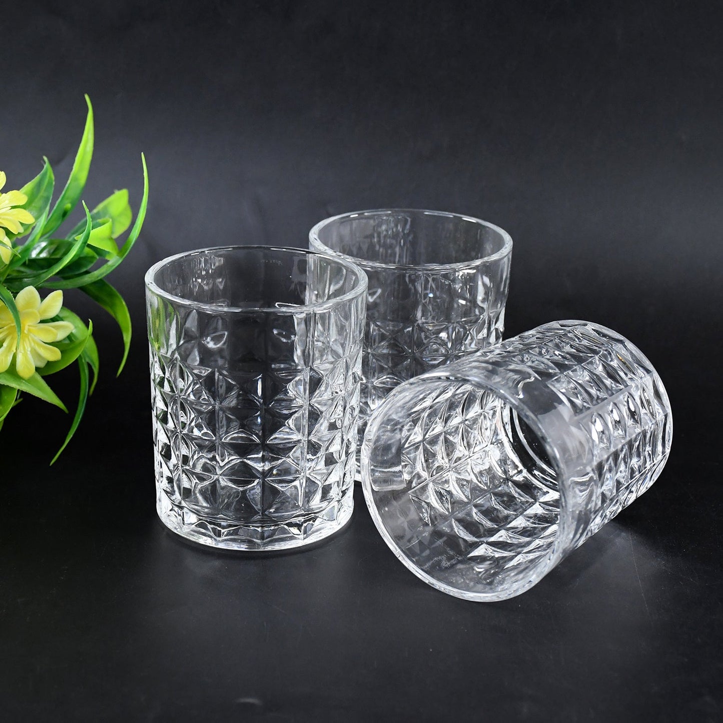 Premium Crystal-Style Glass Tumbler Set (6 Pc / 210 ML)