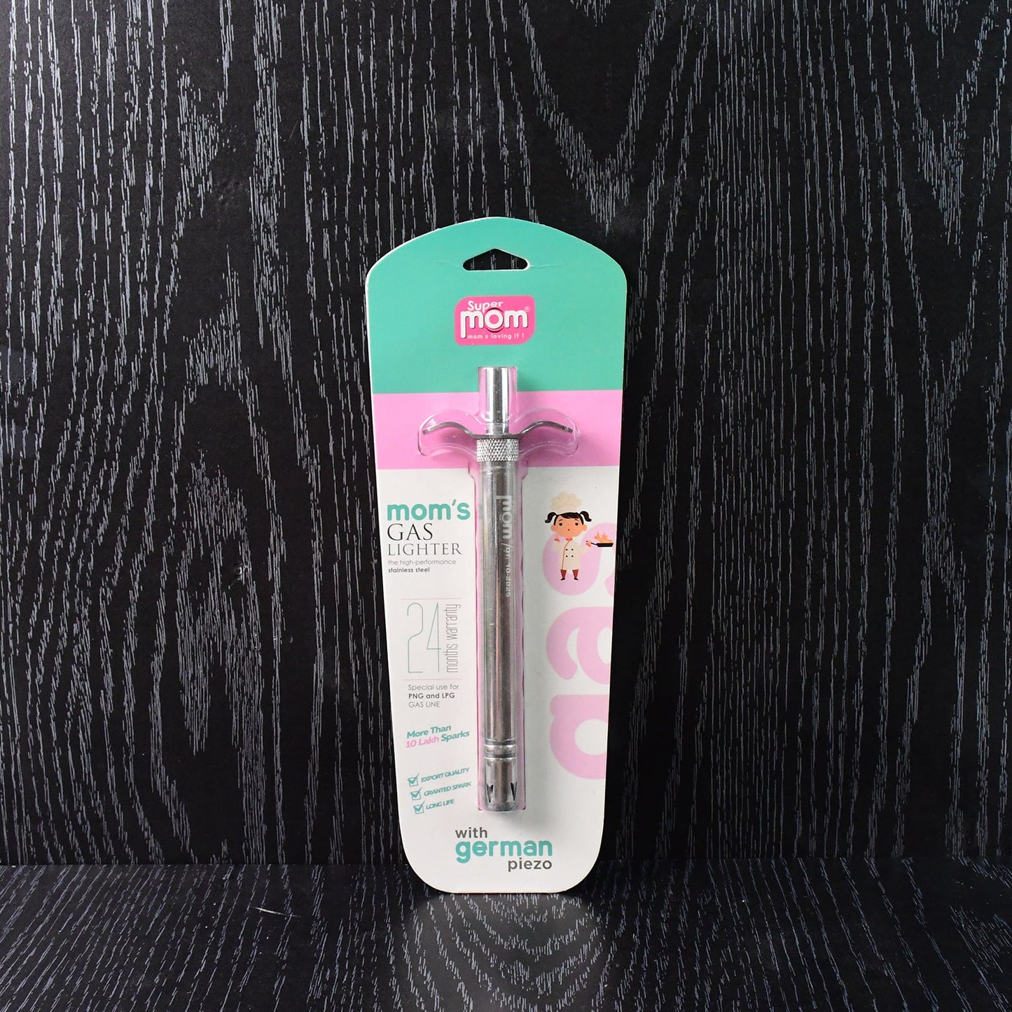 Supermom Mom’s Stainless Steel Gas Lighter with German Piezo