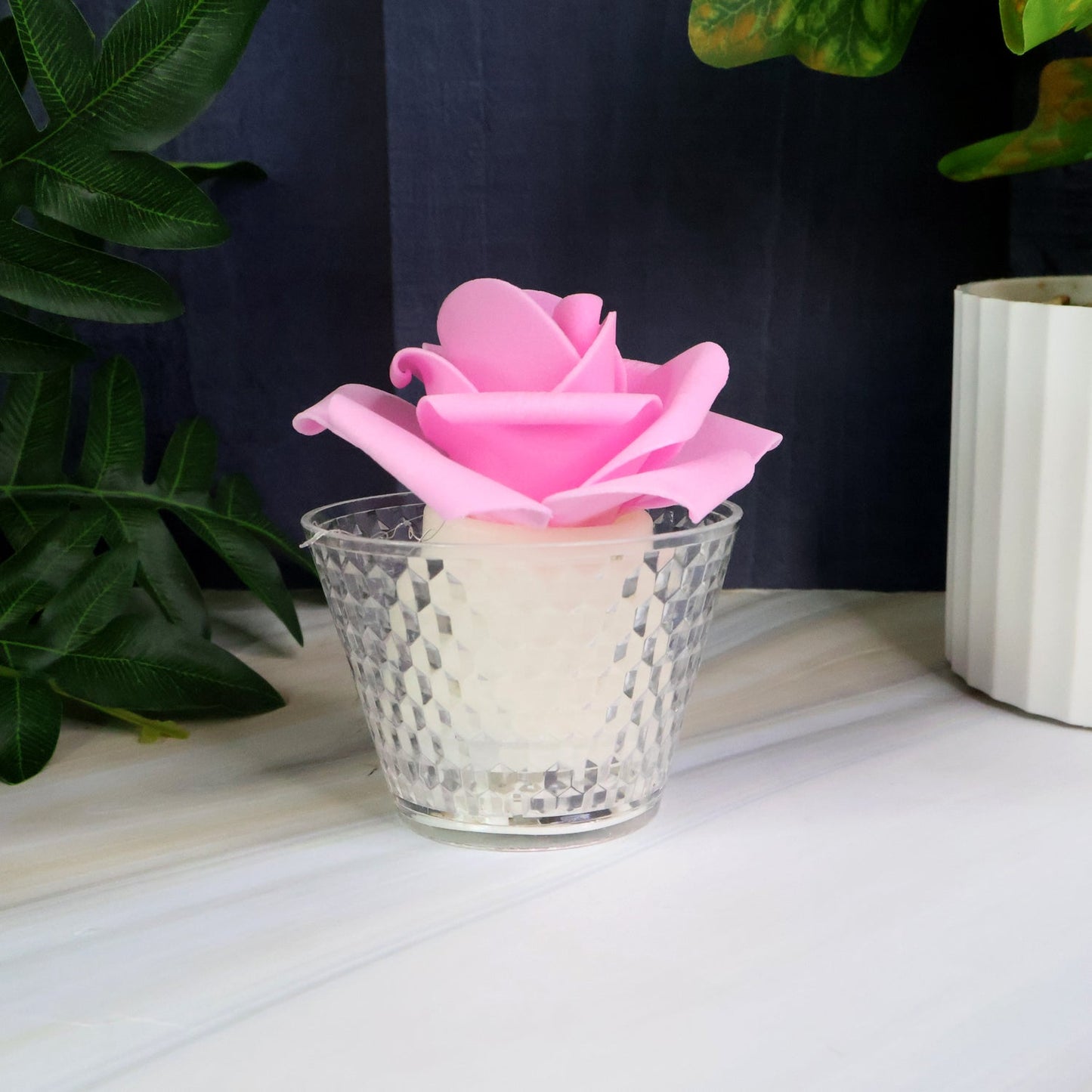 Rose Shaped Decorative Flameless LED Candles (12 Pc)