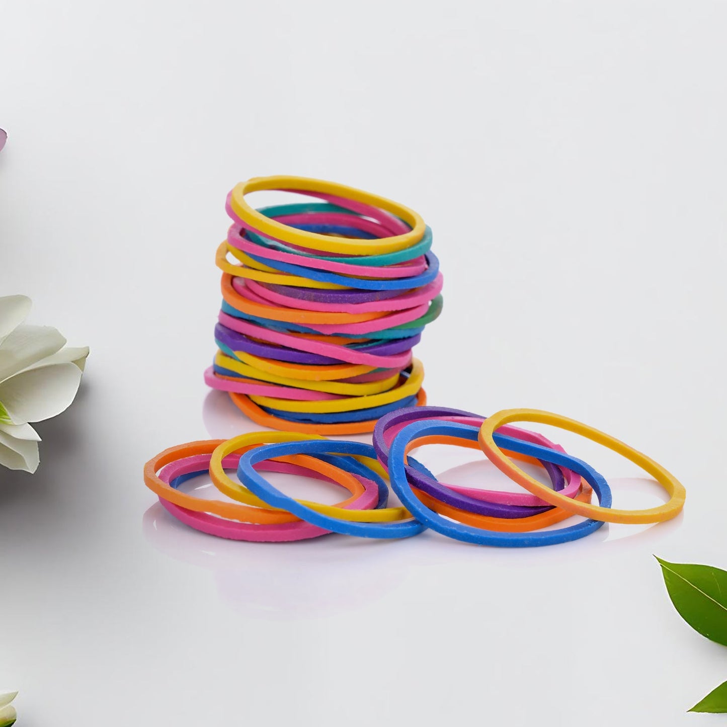 Strong & Reusable Rubber Bands: Multicolor for Office, Home & School, Hair accessories