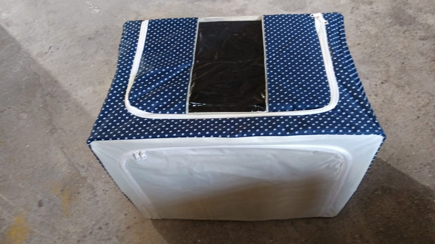 Foldable Steel Frame Clothes Living Storage Organizer Handled Bag 60cm X 43cm X 32cm