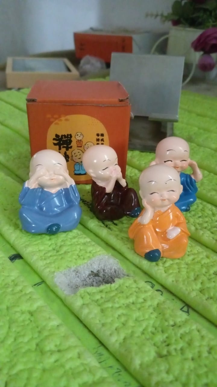 4-Piece Baby Buddha Statue Set