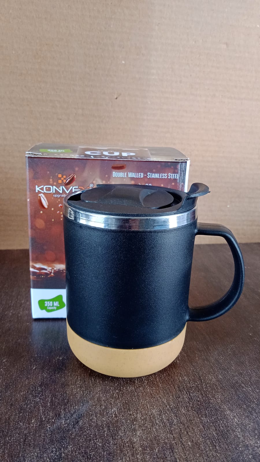 Insulated Coffee Mug with Spill-Proof Lid (Approx 350ML & 1 Pc)