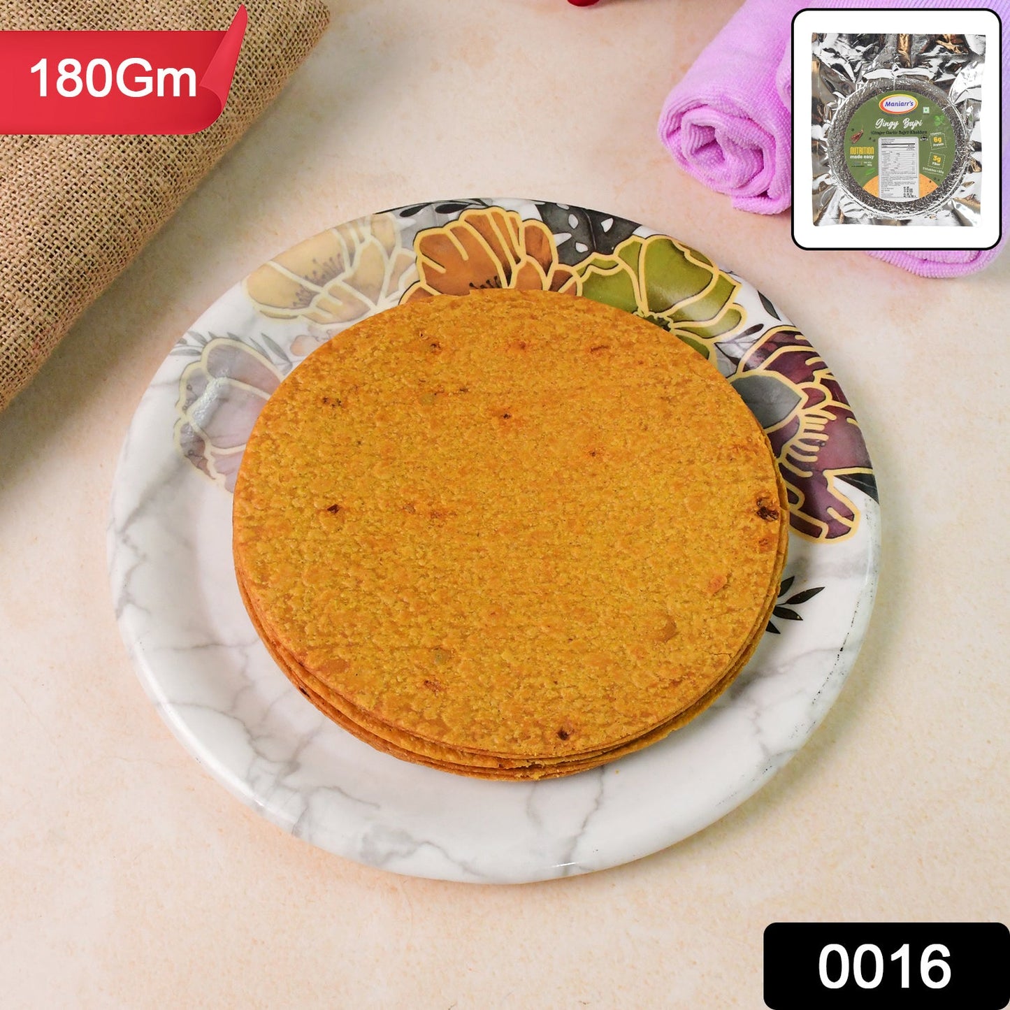 Maniarr's Gingy Bajri Khakhra Wheat Chips (180Gm)