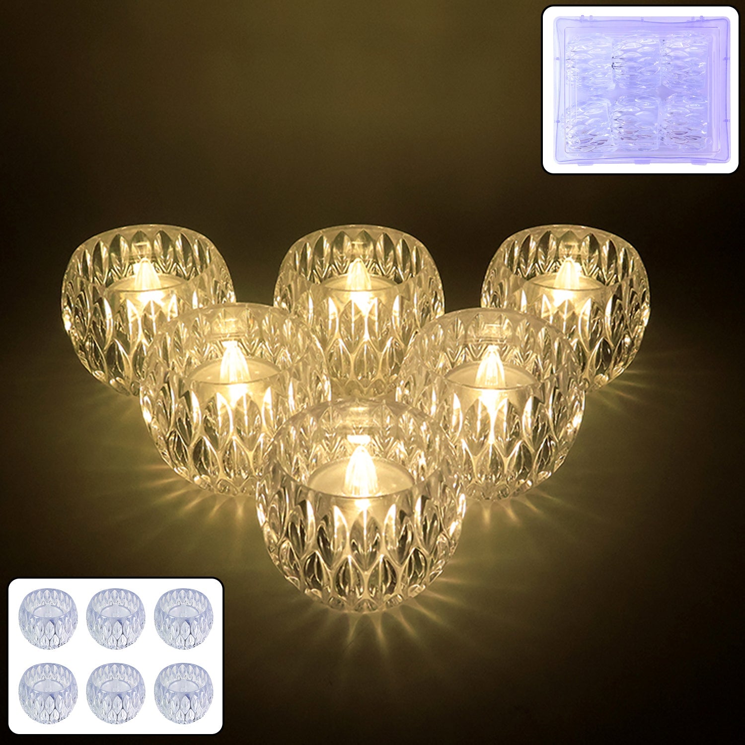 Crystal Design LED Tealight Candles