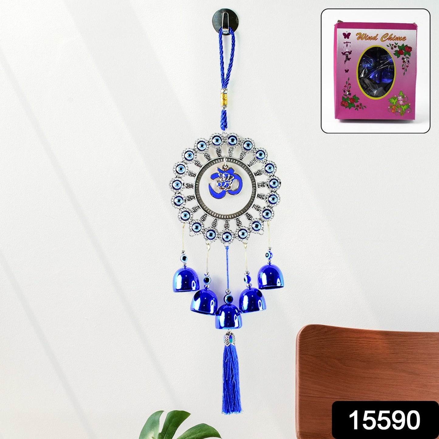 OM Evil Eye Protective Wind Chime for Door & Wall
