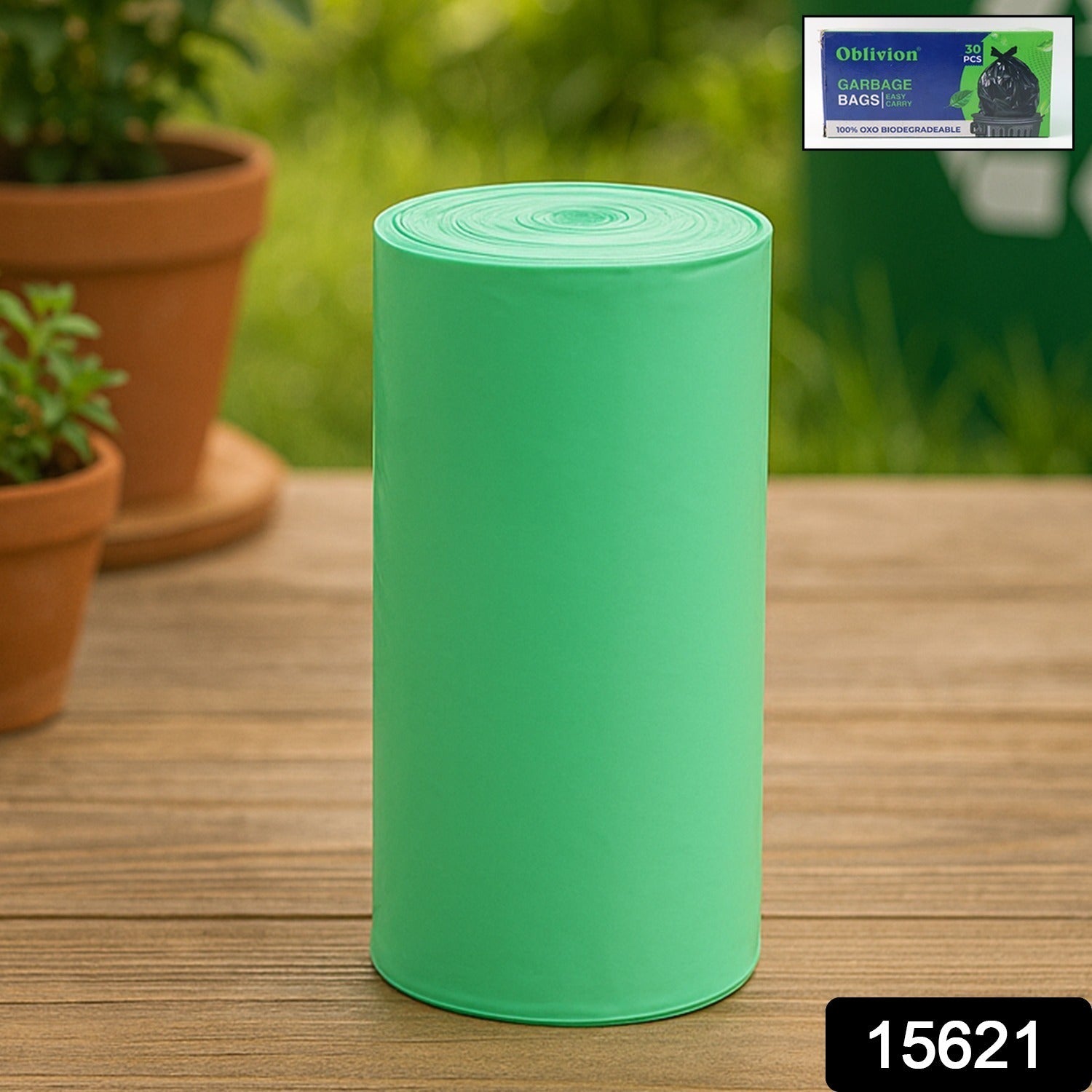 Compostable Green Corn Starch Dustbin Bags