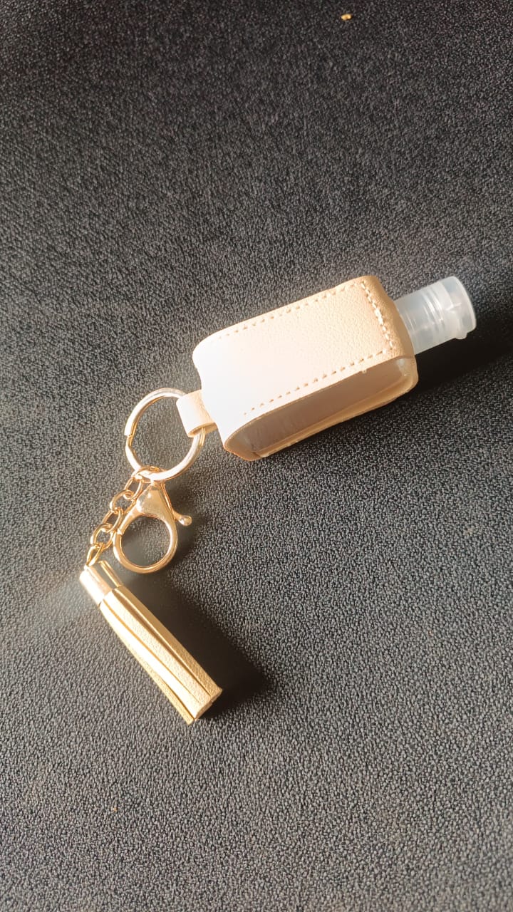 Portable Hand Sanitizer Holder Keychain with Tassel (1 Pc)