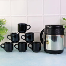 Tea and Coffee Thermos Flask and 6 Ceramic Cups (1 Set)