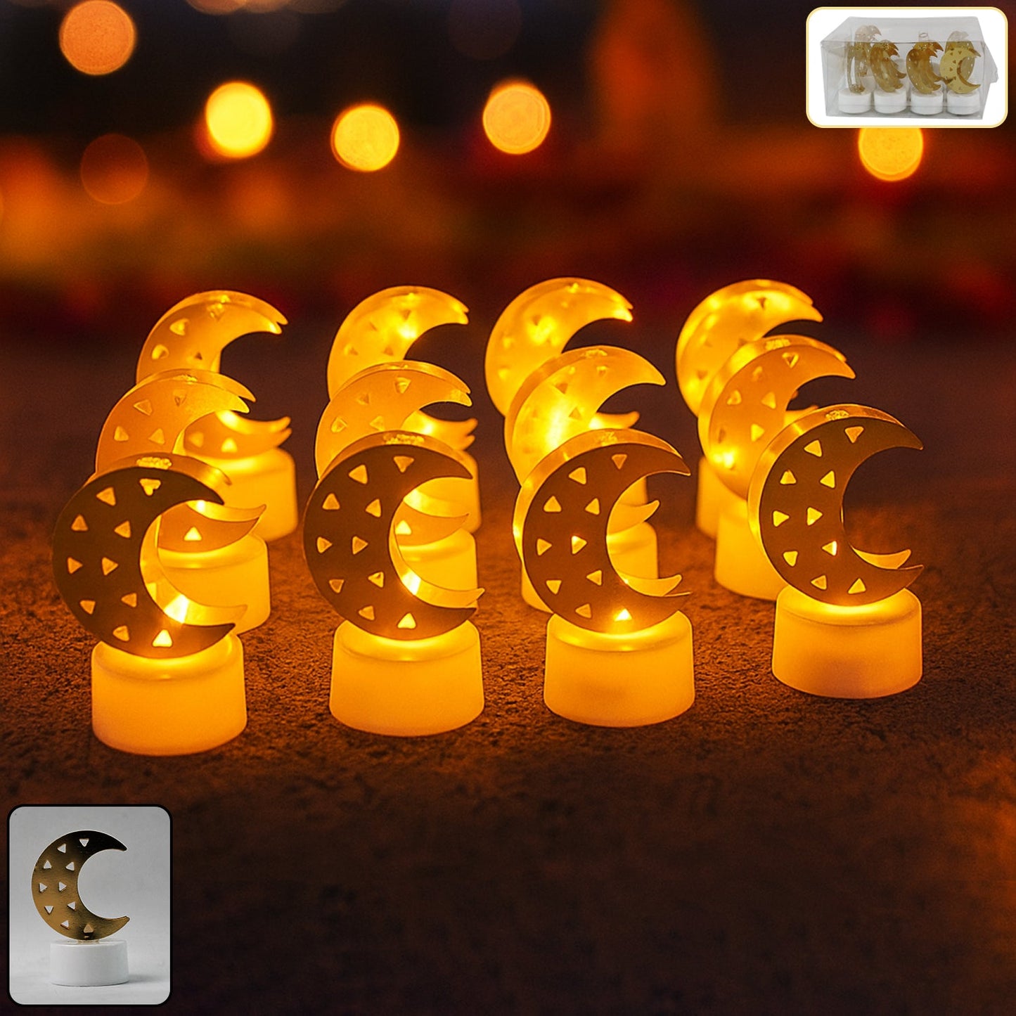 Decorative Moon Shaped Flameless LED Candles