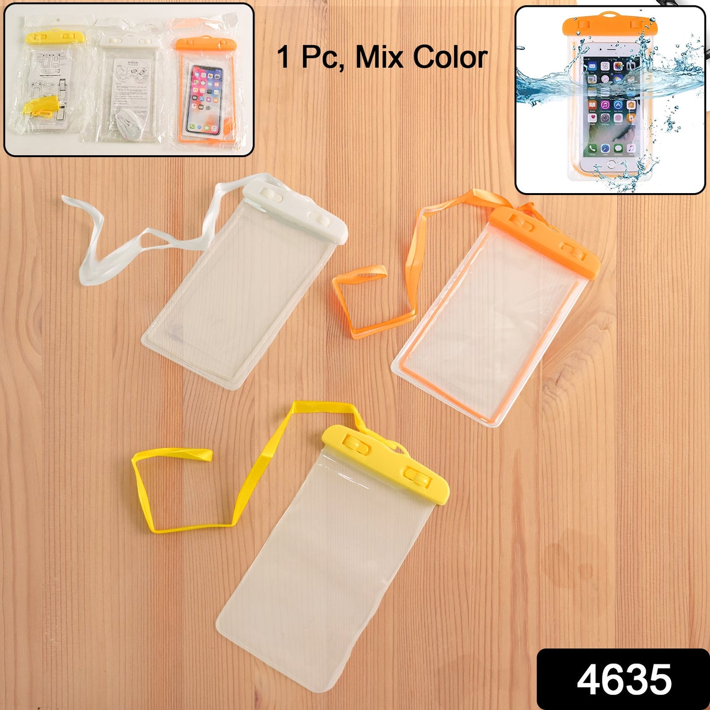 Mobile Waterproof Sealed Transparent Plastic Bag / Pouch Cover for All Mobile Phones